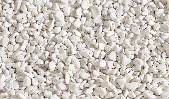 Campione di graniglia di marmo Bianco Carrara per pavimentazioni drenanti