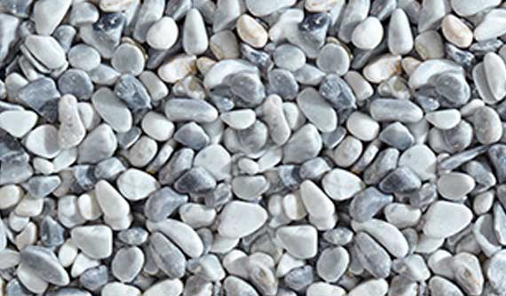 Campione di graniglia di marmo Ice Blue per pavimentazioni drenanti