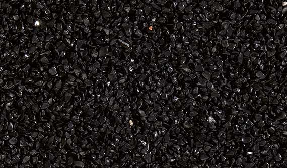 Campione di graniglia di marmo Nero Ebano per pavimentazioni drenanti