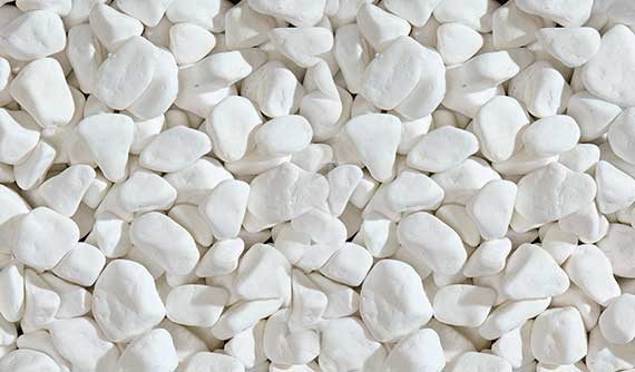 Campione di graniglia di marmo Thassos White per pavimentazioni drenanti
